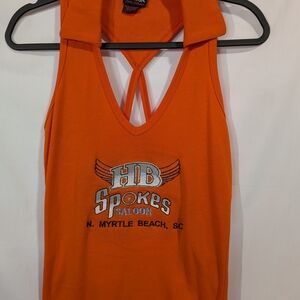Orange HB Spokes Crop Top